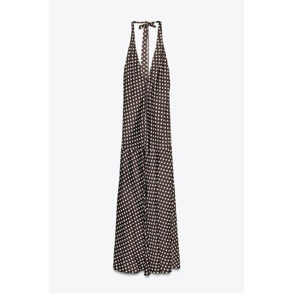 ZARA ZW COLLECTION HALTER POLKA DOT DRESS - Picture 1 of 10